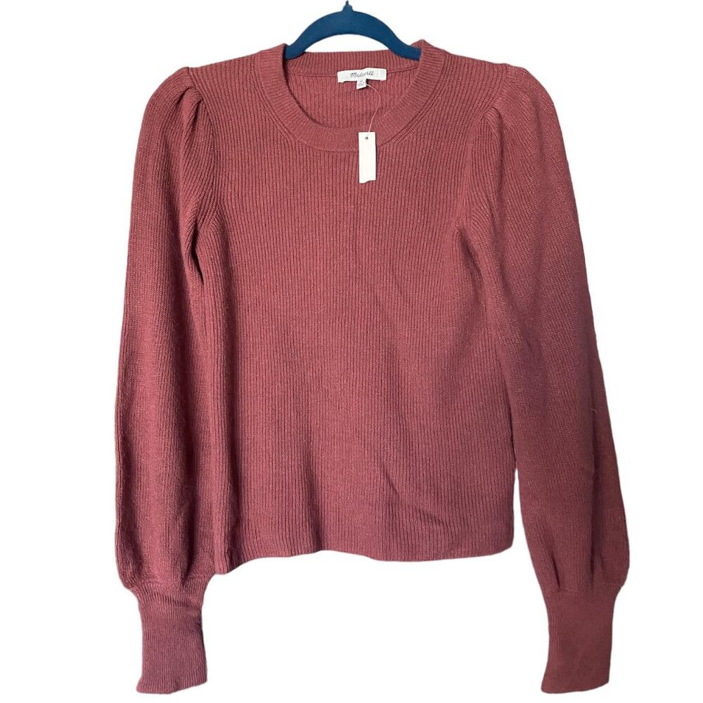 NWT Madewell Merino Wool and Alpaca Blend Burgundy Baybrook Sweater Sz XS